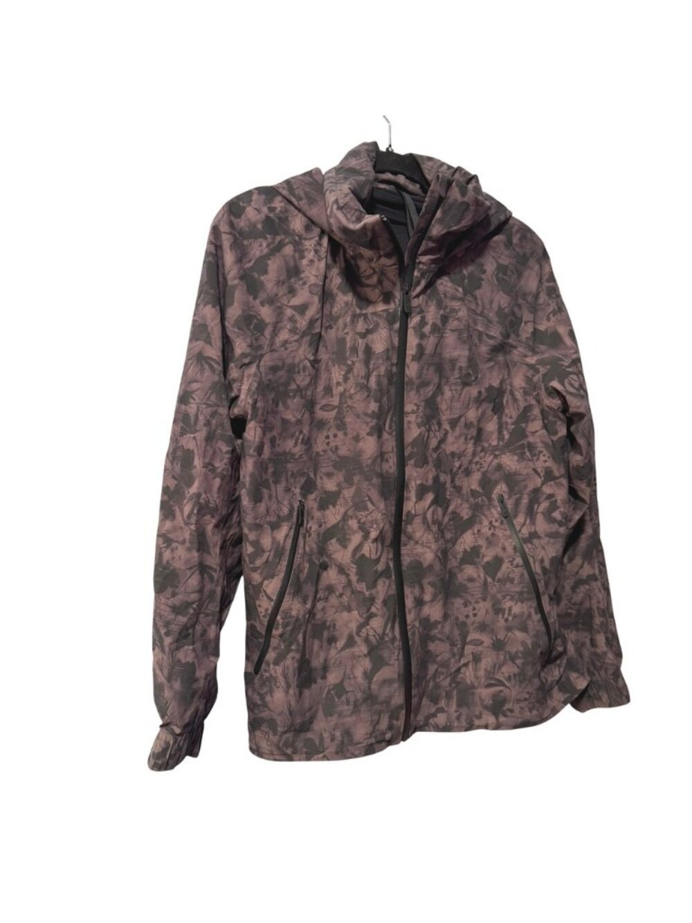 Lululemon Here to Move Windbreaker Purple Black Abstract Floral Size 12 RN106259